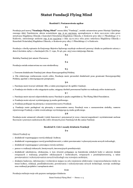 Statut Fundacji Flying Mind - The Flying Mind Foundation