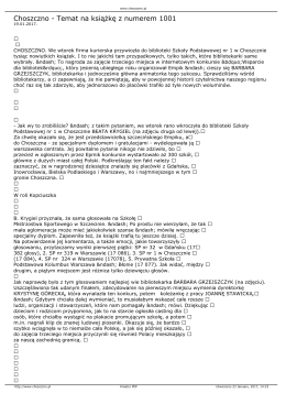 Choszczno - Temat na ksią kę z numerem 1001