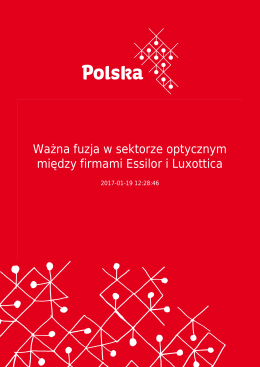 Ważna fuzja w sektorze optycznym między firmami Essilor i Luxottica