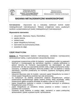 badania metalograficzne makroskopowe - KTMiAP