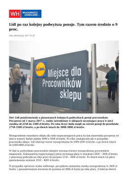 Lidl po raz kolejny podwyższa pensje. Tym razem średnio o 9 proc.