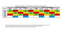 Grafik hali sporrowej podczas ferii ziomwych