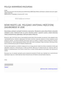 policja warmińsko-mazurska nowe miasto lub.: policjanci uratowali
