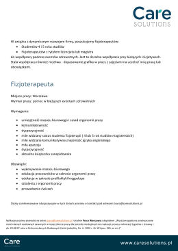 Fizjoterapeuta - Care Solutions