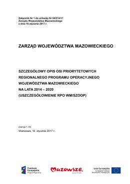 Szczegółowy Opis Osi Priorytetowych wersja 1.18