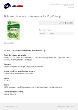Zioła śródziemnomorskie mieszanka 12 g Kotányi