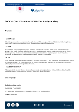 801 011 864 CHORWACJA - PULA - Hotel