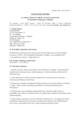 Zakup i dostawę środków czystości