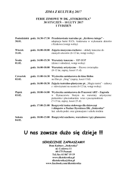 FERIE ZIMOWE W DK &bdquo;STOKROTKA&rdquo;