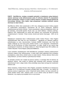 StarOfService, startup łączący klient&oacute;w z