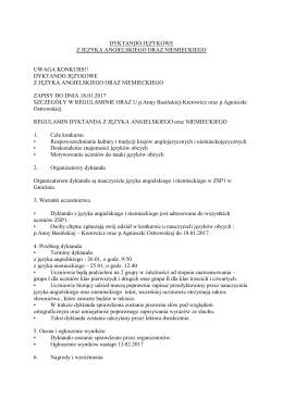 dyktando językowe z języka angielskiego oraz niemieckiego