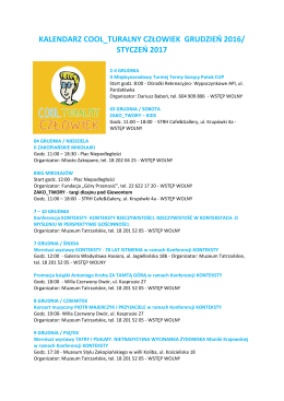 COOL_turalny Człowiek GRUDZIEŃ. STYCZEŃ