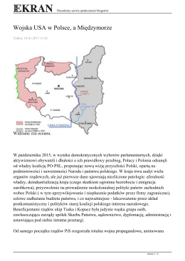 Wojska USA w Polsce, a Międzymorze