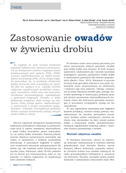 Zastosowanie owad&oacute;w w żywieniu drobiu (PDF Available)