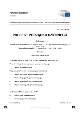 PL PL PROJEKT PORZĄDKU DZIENNEGO