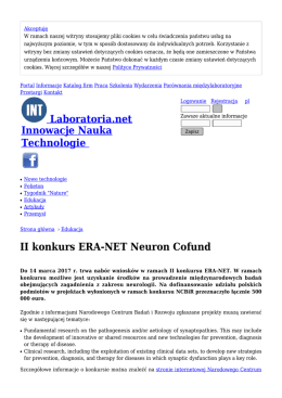 II konkurs ERA-NET Neuron Cofund - Edukacja