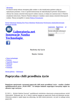 Papryczka chili przedłuża życie - Informacje