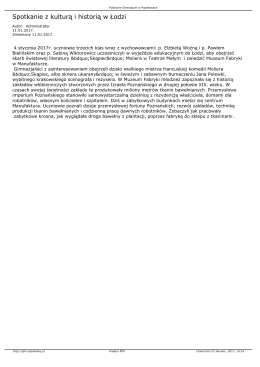 Spotkanie z kulturą i historią w Łodzi