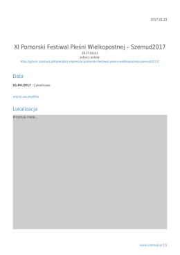 XI Pomorski Festiwal Pieśni Wielkopostnej &ndash; Szemud2017