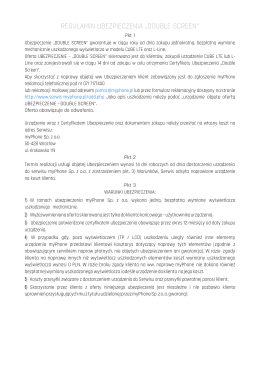 regulamin ubezpieczenia &bdquo;double screen&rdquo;