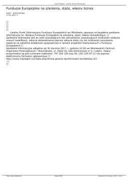 Fundusze Europejskie na szkolenia, sta e, własny