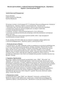 sprawozdanie z innowacji - GMINNE PRZEDSZKOLE im. Jana
