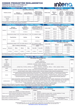 cennik produkt&oacute;w reklamowych