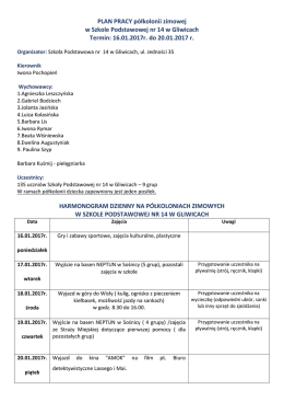 plan - Szkoła Podstawowa nr 14 w Gliwicach
