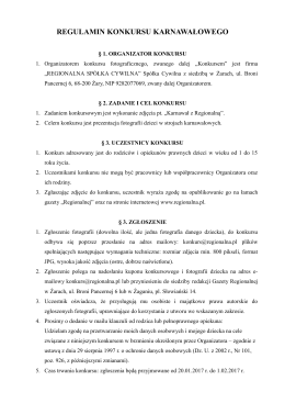 regulamin konkursu karnawałowego