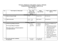 harmonogram imprez i zajęć feryjnych - pmdkis