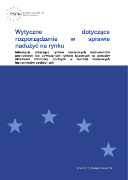 Wytyczne dotyczące rozporządzenia w sprawie - Esma