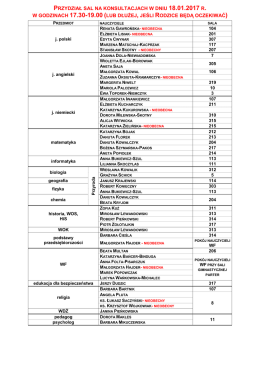 Przydział sal na konsultacje