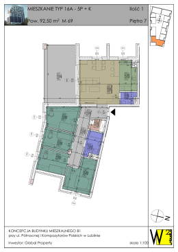 MIESZKANIE TYP 16A - 5P + K Pow. 92,50 m2 M 69 Ilość 1