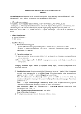 warunki sprzedaży zorganizowanej części