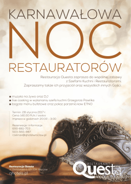 Pobierz pełne menu "Kanawałowej Nocy Restauratorów"