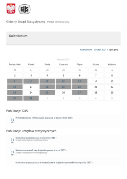 Gł&oacute;wny Urząd Statystyczny / Kalendarium