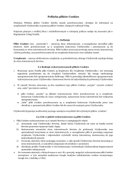 Polityka plików Cookies