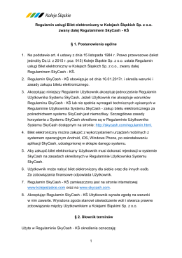 Regulaminie usługi bilet elektroniczny w Kolejach