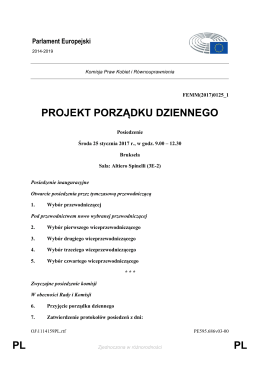 PL PL PROJEKT PORZĄDKU DZIENNEGO