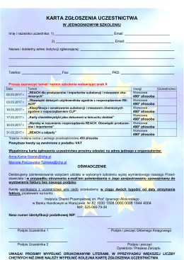 Formularz zgłoszeniowy - Instytut Chemii Przemysłowej