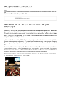widocznie jest bezpiecznie – projekt edukacyjny