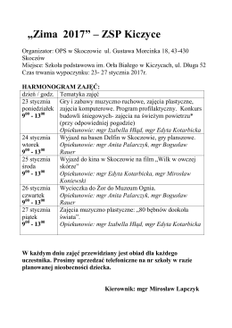 &bdquo;Zima 2017&rdquo; &ndash; ZSP Kiczyce