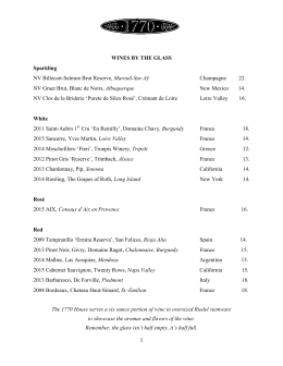 WINES BY THE GLASS Sparkling NV Billecart