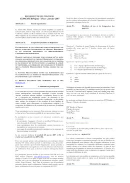 CONCOURS Quiz - Pact - janvier 2017