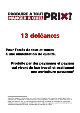 1 L`agriculture paysanne est une agriculture au service de la soci&eacute;t&eacute;