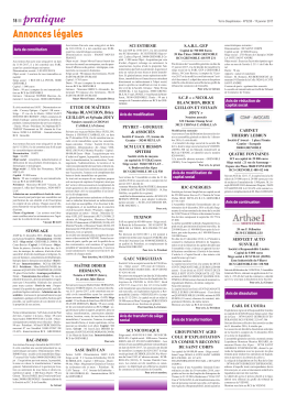 Les annonces l&eacute;gales du 19 janvier 2016, page 1