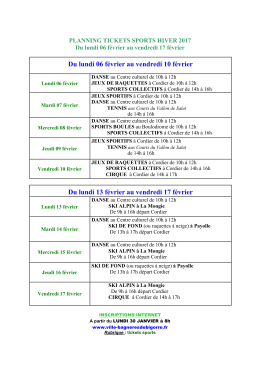 le programme des activités