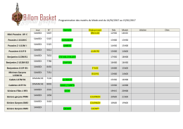 Programmation des matchs du Week-end du 14
