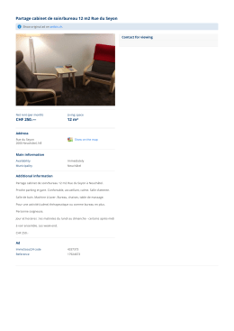 Partage cabinet de soin/bureau 12 m2 Rue du Seyon