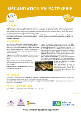 La m&eacute;canisation en p&acirc;tisserie : D&eacute;velopper votre activit&eacute; avec de